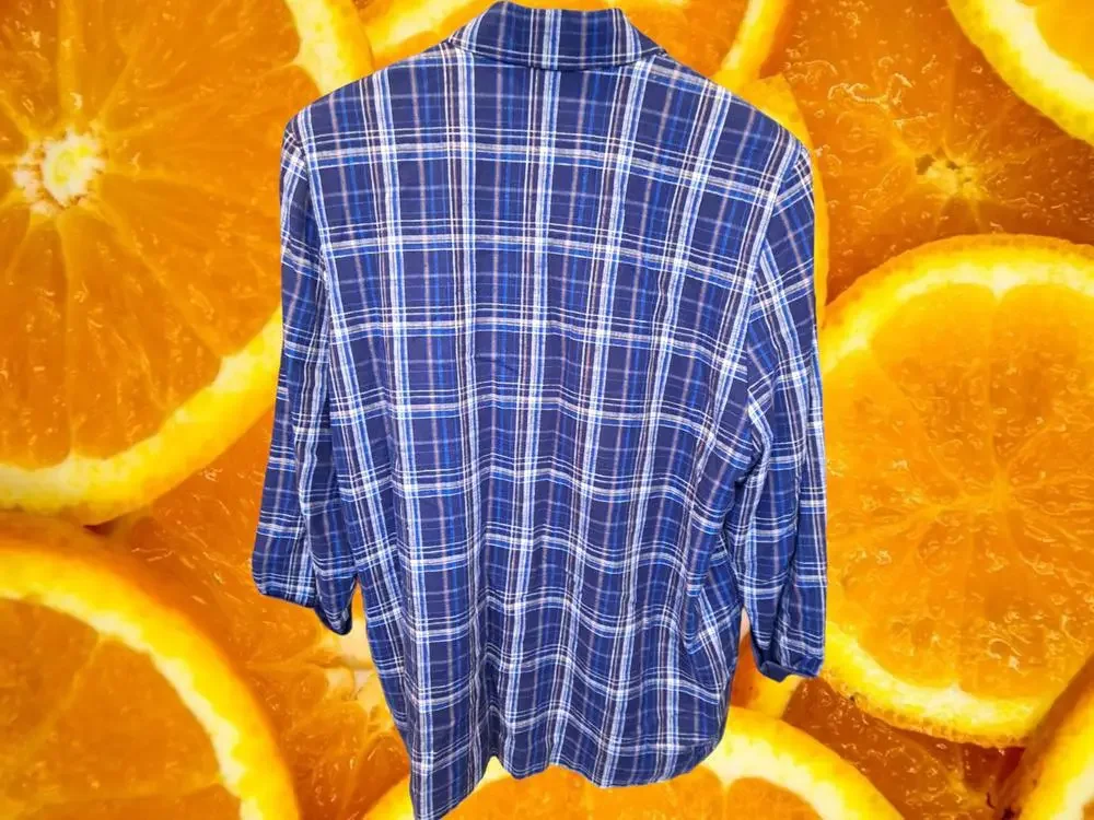 Nouveaux‎ Blue, Tan and White Plaid Blazer